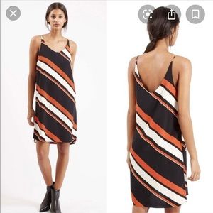 Topshop diagonal striped slip dress XS